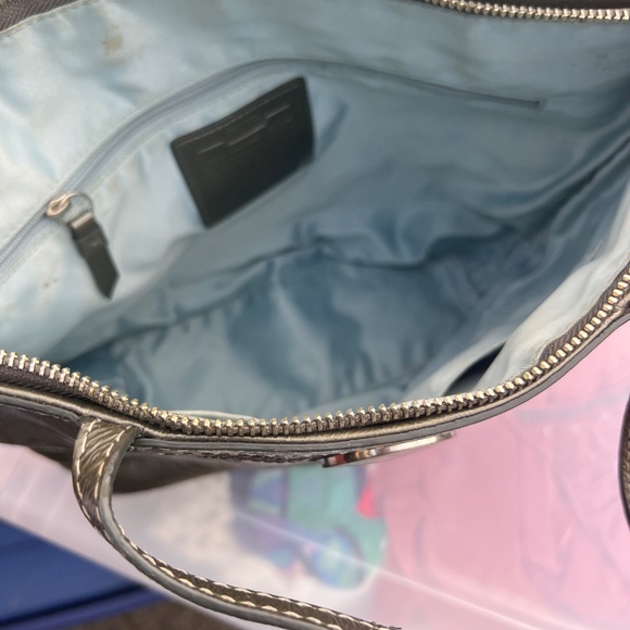 Vintage Coach - Coach Metallic Signature Leather Zip Up Lined Tote Shoulder Bag - Picture 4 of 6